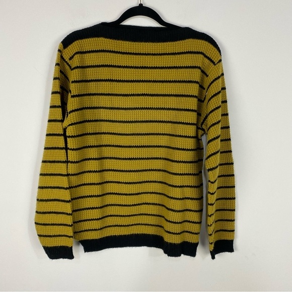 Vintage Orlon 100% Virgin Wool Striped Boatneck Sweater - Picture 1 of 3